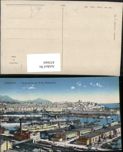 435666,Liguria Genova Genua Panorama da Villa Rosazza Totale Hafen Dampfer