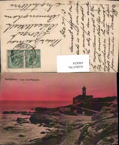 446634,Liguria Imperia Bordighera Capo Sant Ampeglio Küste Kapelle