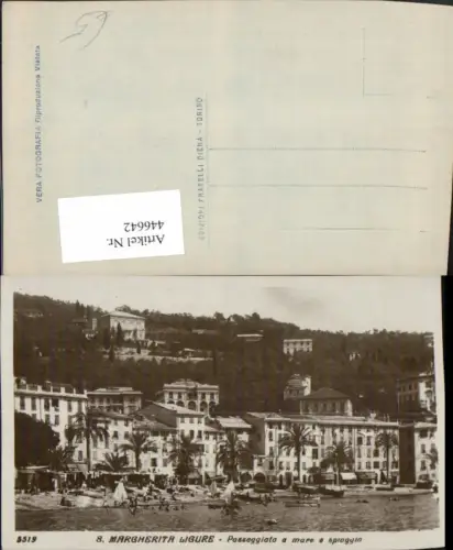 446642,Liguria Genova Santa Margherita Ligure Passeggiata a mare e spiaggia Strand