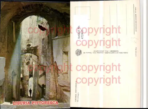 472415,Liguria Pittoresca Un carugio Gasse Motiv