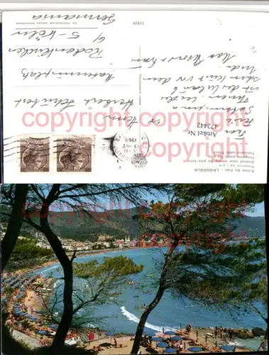 472442,Liguria Savona Laigueglia Panorama tra i pini Strand