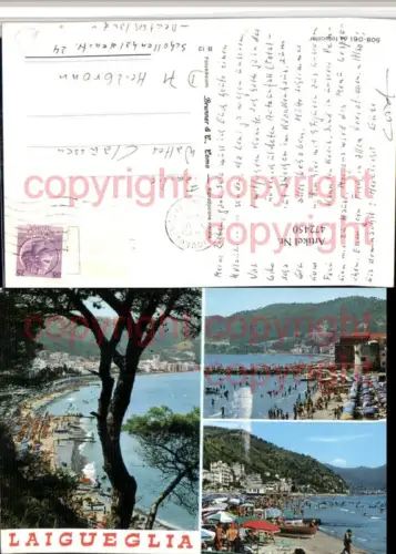 472450,Liguria Savona Laigueglia Strand Mehrbildkarte