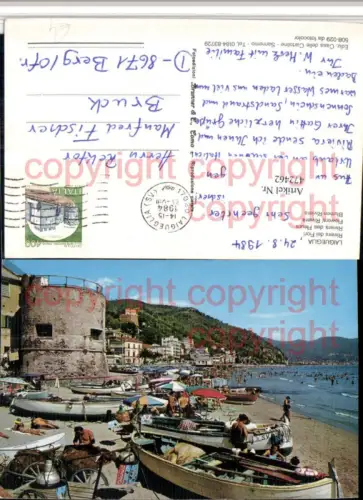 472462,Liguria Savona Laigueglia Strandleben Strand Boote