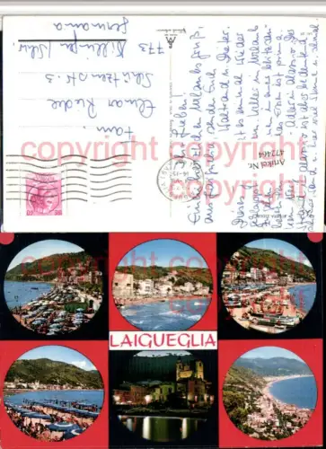 472464,Liguria Savona Laigueglia Totale Strand Mehrbildkarte