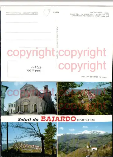 472477,Liguria Imperia Bajardo Totale Kirche Mehrbildkarte