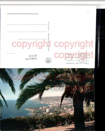 472532,Liguria Imperia Sanremo Panorama Totale Palme