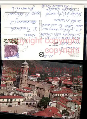 472534,Liguria Imperia Badalucco Panorama Teilansicht Kirche