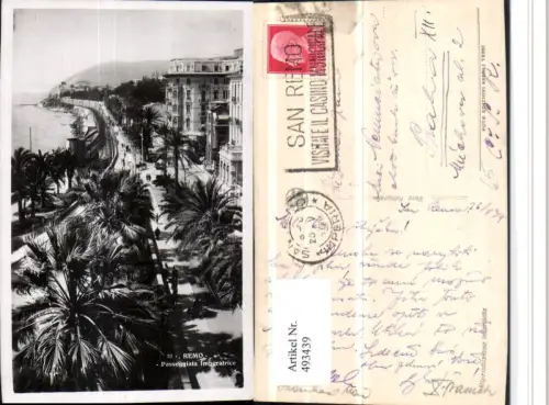 493439,Liguria Imperia Sanremo Passeggiata Imperatrice Palmen