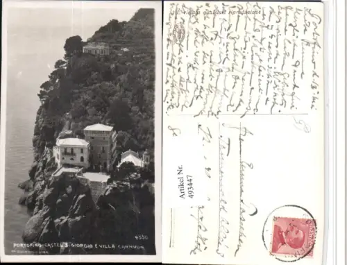 493447,Liguria Genova Portofino Castel S. Giorgio e Villa Carnvon Küste
