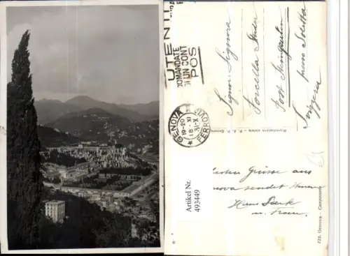 493449,Liguria Genova Genua Camposanto Totale Bergkulisse