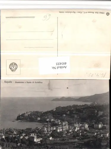 493455,Liguria Genova Rapallo Panorama e Punta di Portofino Totale