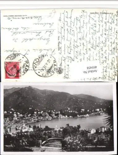 493458,Liguria Genova Rapallo Panorama Totale Bergkulisse