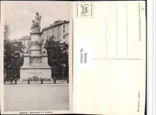506606,Liguria Genova Genua Monumento a C. Colomb Denkmal Statue