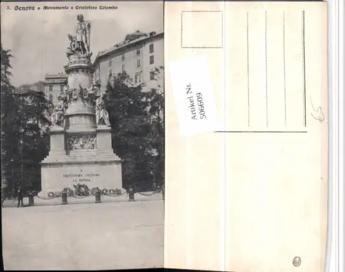 506609,Liguria Genova Genua Monumento a Cristoforo Colombo Denkmal Statue