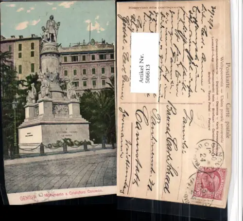 506613,Liguria Genova Genua Monumento Cristoforo Colombo Denkmal Statue