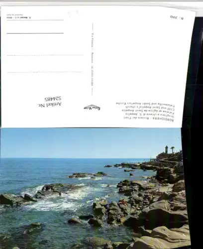524485,Liguria Imperia Bordighera Scogliera e chiesa di S. Ampelio Küste Kirche