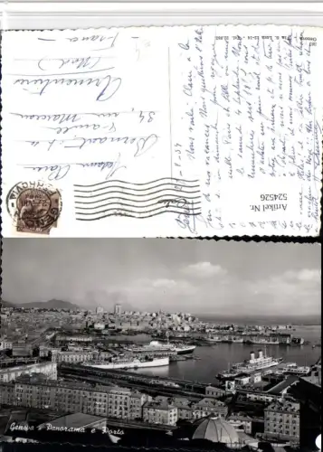 524526,Liguria Genova Genua Panorama e Porto Totale Hafen Dampfer