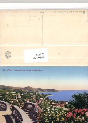 524713,Liguria Imperia Sanremo Panorama dai giardini Regina Elena Totale