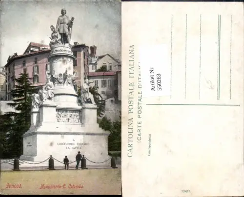 550263,Liguria Genova Genua Monumento C. Colombo