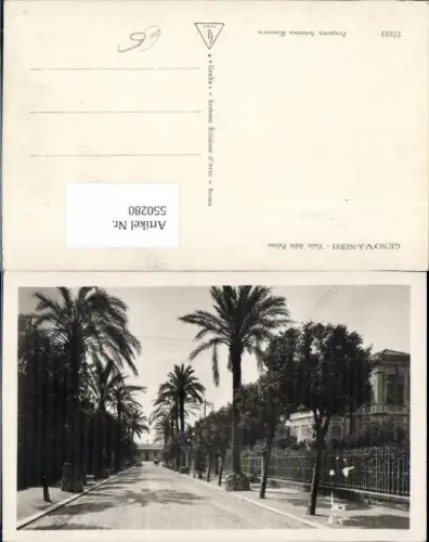 550280,Liguria Genova Genua Nervi Viale della Palme Straßenansicht