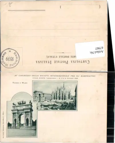 67907,Milano Milan 28 Congresso Della Societa 1899