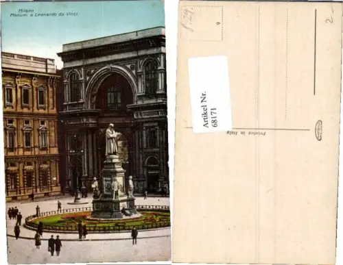 68171,Milano Milan Leonardo da Vinco Denkmal