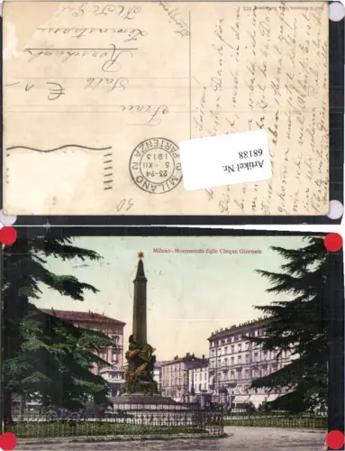 68188,Milano Milan Monumento delle Cinque Giornate