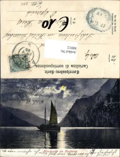 88012,Mondnacht am Gardasee Lago di Garda Segelboot pub Purger e Co 2651 Lombardia