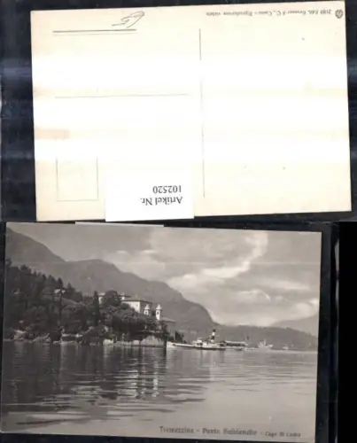 102520,Lombardia Tremezzina Punta Balbianello Lago di Como Comer See Schiff Dampfer