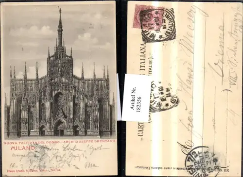 182356,Lombardia Milano Nuova Facciata del Duomo Arch Giuseppe Brentano