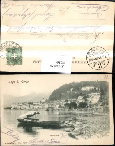 182364,Lombardia Lago di Como Bellagio Teilansicht Boot