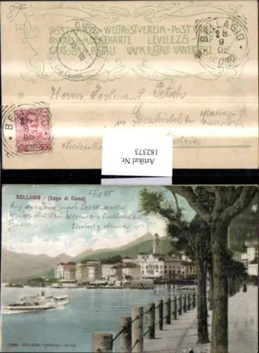 182373,Lombardia Bellagio Lago di Como Teilansicht Promenade