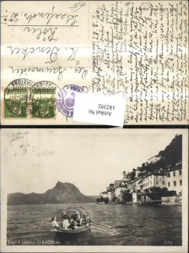 182392,Lombardia Lago di Lugano Gandria Boot Ortsansicht