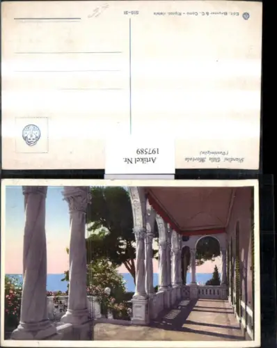 197589,Lombardia Giardini Villa Mortola Ventimiglia Säulen