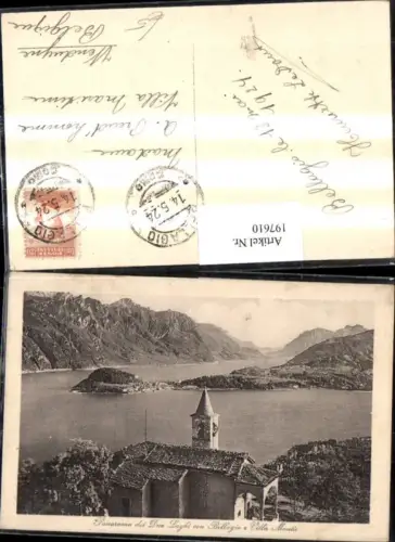 197610,Lombardia Panorama die Due Laghi con Bellagio e Villa Montu Kirche