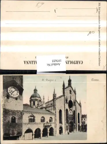 197655,Lombardia Como St. Duomo Kirche Uhr