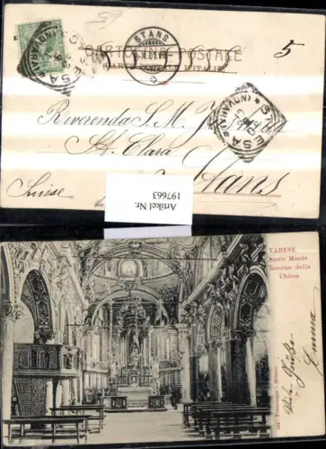 197663,Lombardia Varese Saero Monte Interno della Chiesa Kirche Innenansicht