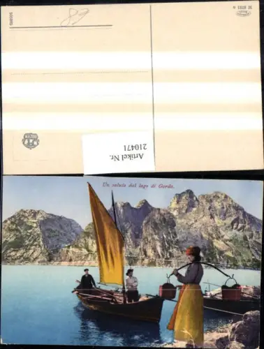 210471,Lombardia Un saluto dal lago di Garda Segelboot Wasserträgerin