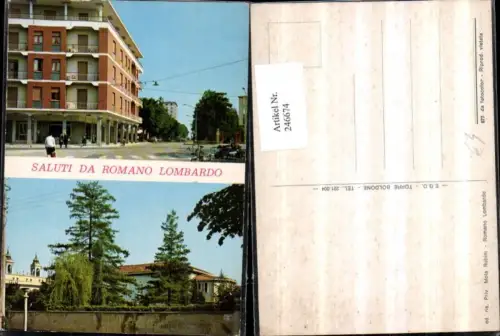 246674,Saluti da Romano Lombardo Straßenansicht Mehrbildkarte