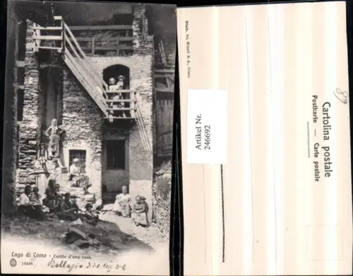 246692,Lago di Como Cortile d'una casa Hausansicht Personen Kinder