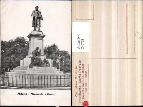246708,Milano Mailand Monumento a Cavour Denkmal
