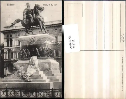 246711,Lombardia Milano Mailand Monument Vittorio Emanuele Denkmal