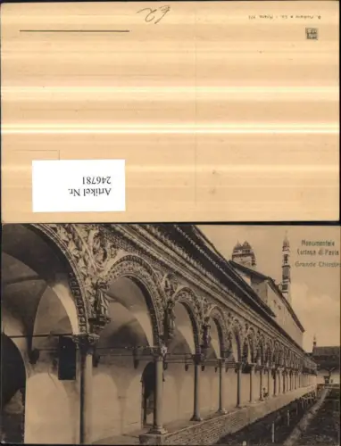 246781,Lombardia Pavia Monumentale Certosa di Pavia Grande Chiostro Kloster Arkaden