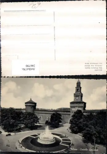 246790,Lombardia Milano Mailand Castello Sforzesco Burg Springbrunnen