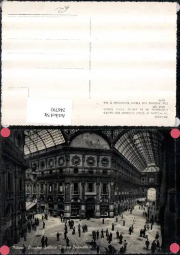 246792,Lombardia Milano Mailand Ottagono Galleria Vittorio Emanuele Einkaufsgalerie Geschäfte