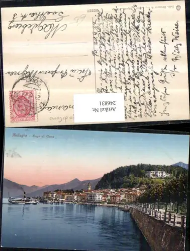 246831,Lombardia Como Lago di Como Bellagio Teilansicht Dampfer