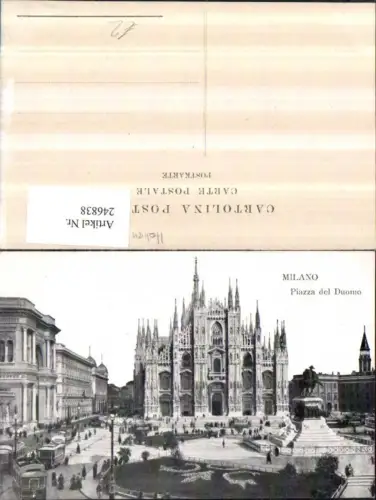 246838,Lombardia Milano Mailand Piazza del Duomo Dom Kirche Denkmal Straßenbahn