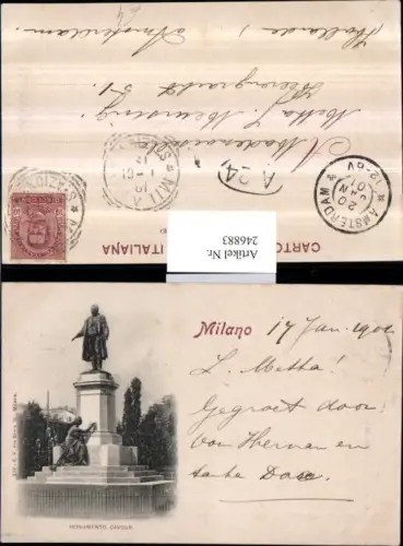 246883,Lombardia Milano Mailand Monumento Cavour Denkmal