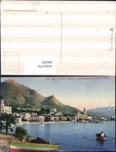 246892,Lombardia Brescia Lago di Garda Gardone veduta generale dal Strand-Hotel Ruderboot