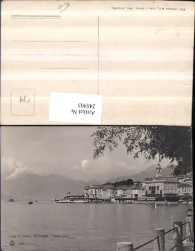 246905,Lombardia Como Lago di Como Bellagio Panorama Teilansicht Dampfer